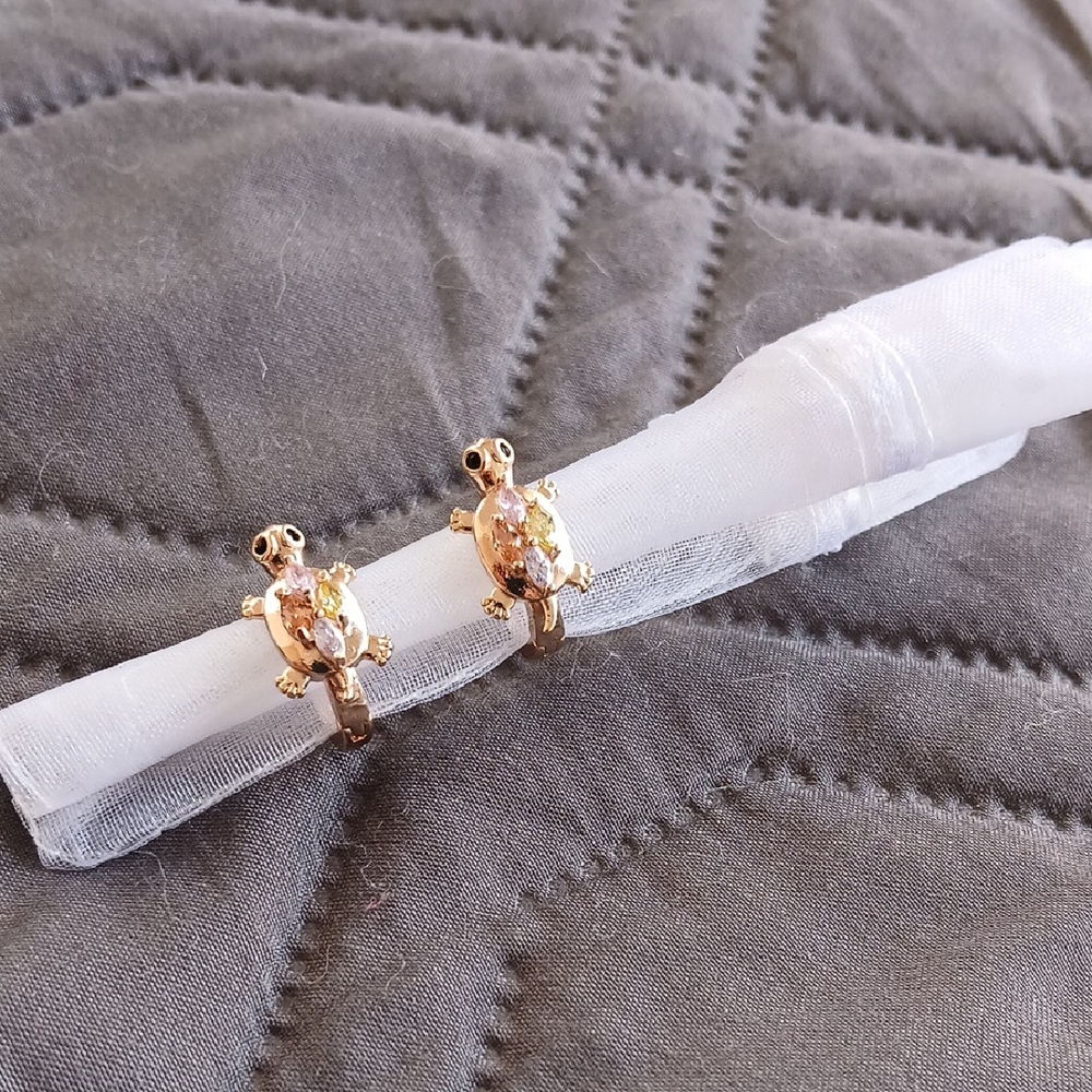 Gold Turtle Earrings